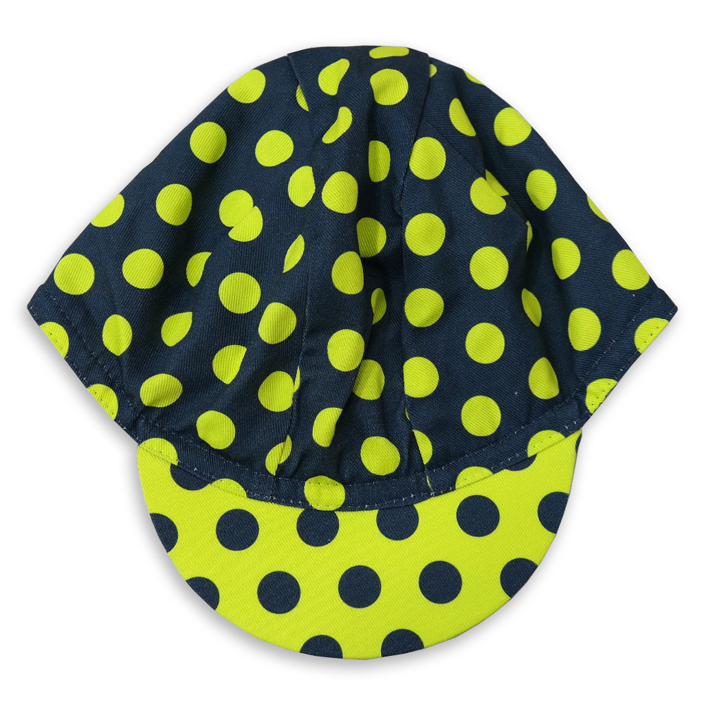Cycling Caps - Polka Neon Yellow