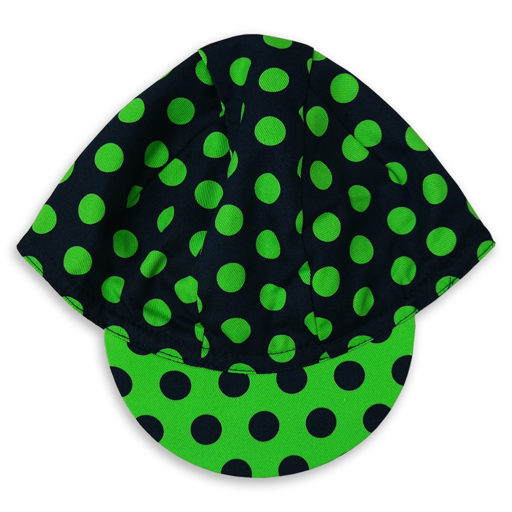 Cycling Caps - Polka Neon Green
