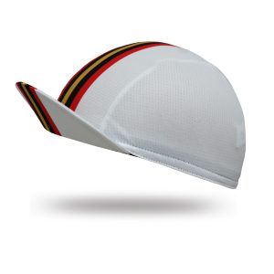 Cycling Caps - White with Podium Gold Stripe